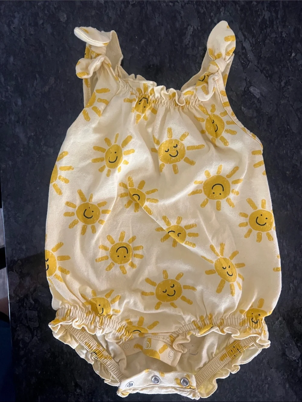 Old Navy Yellow Sun Print Baby One-Piece Romper